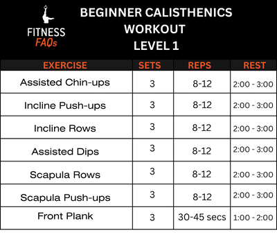 Beginner Calisthenics Workout Level 1